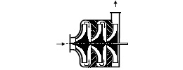 Схема трехступенчатого центробежного насоса