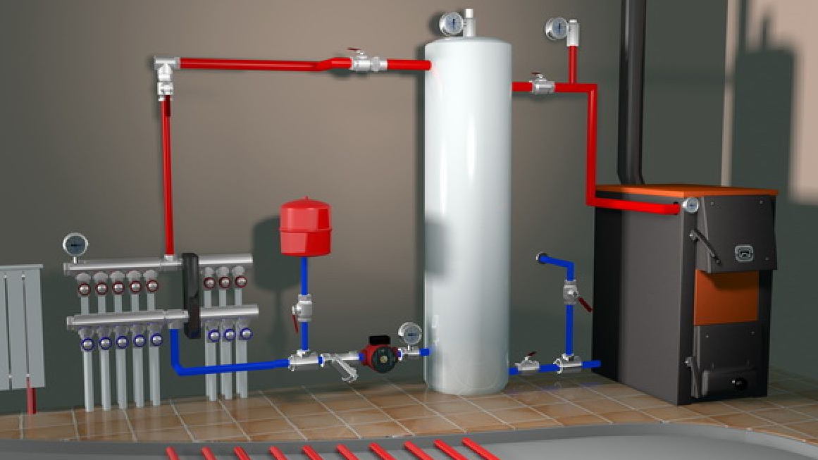 Система отопления с теплым полом и радиаторами