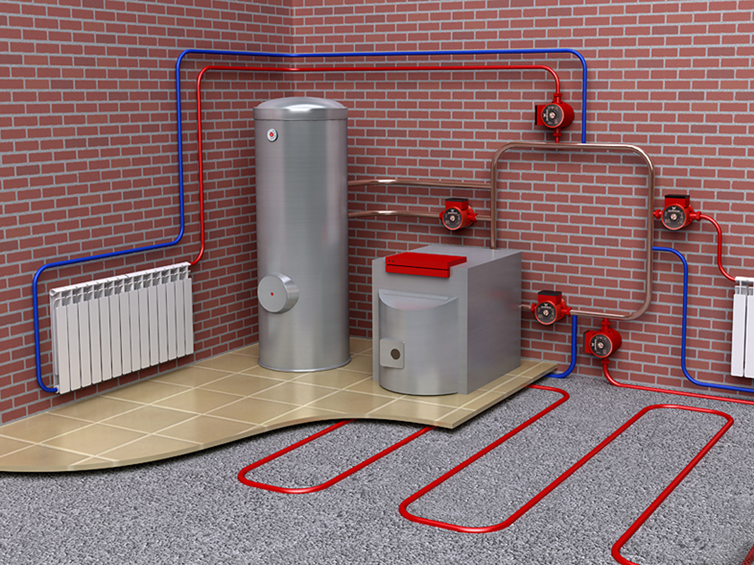 Система отопления теплый пол и радиаторы