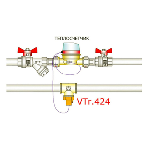 Переходник VALTEC VTr.424.N, для подключения датчика температуры, M10х1/2 дюйма