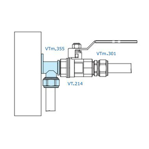 Водорозетка обжимная VALTEC VTm.355.N, 16 мм х 1/2 дюйма, наружная резьба