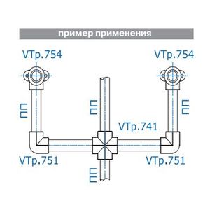 Крестовина VALTEC VTp.741.0, PPR, 20 мм